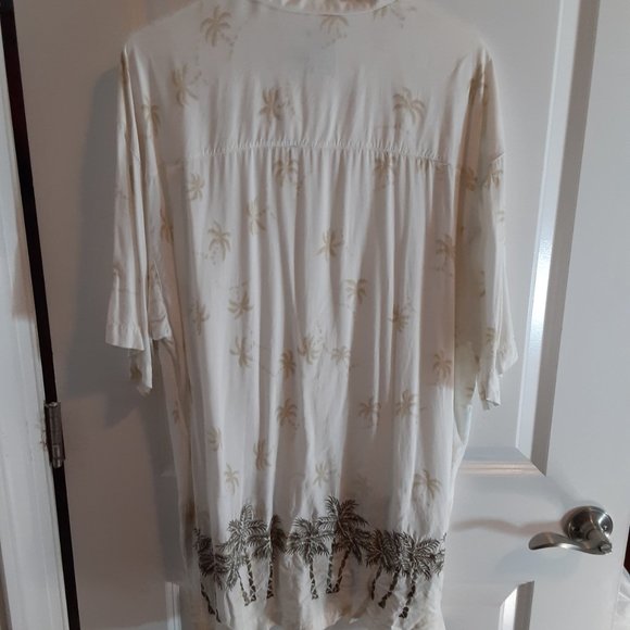 Quicksilver Silver Edition Palm Tree Tropical Mens Shirt Short Sleeve - Picture 7 of 9